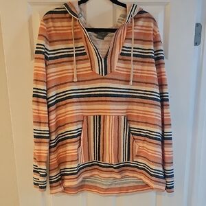 XL Striped Hooded Pullover